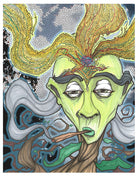 Third eye open? Check. Firmly grounded, rooted? Check? Medicine of choice? Check. Get ready to move past your mind into the endless flow of information in the cosmos. Think of it as downloading the latest firmware for your operating system. Mixed media. Third eye guy, smoke, and tree branches drawn with ink and marker. Background photograph taken at Yosemite National Park with a Canon 20D dslr and run through a few Photoshop filters.