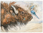 The knowledge and abundance represented in the buffalo. The clever messenger in the blue jay. They are both seekers. Metatron's Cube implies a gateway to higher vibrations. There's more to us than we know. 